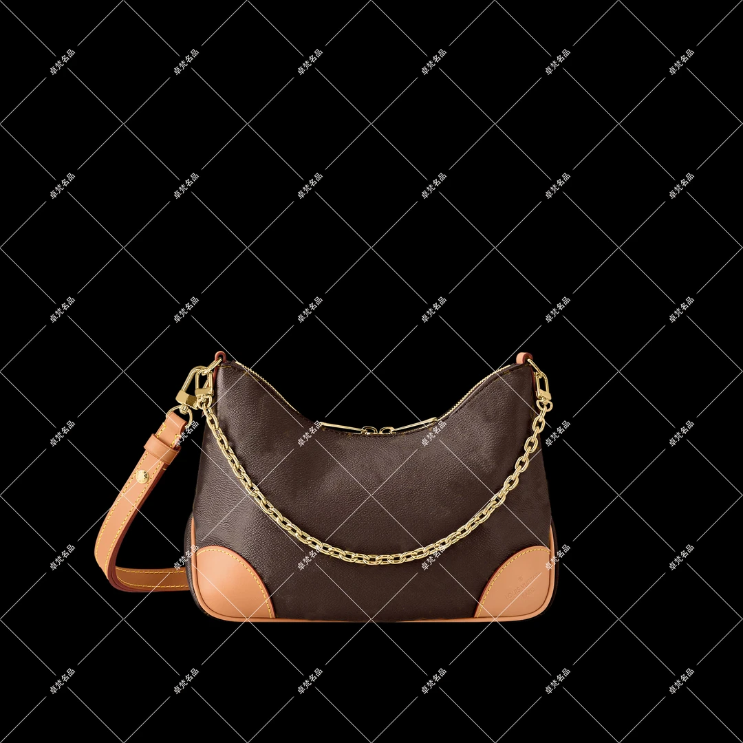 黑黄牛角包29cm时尚百搭轻奢小众包包