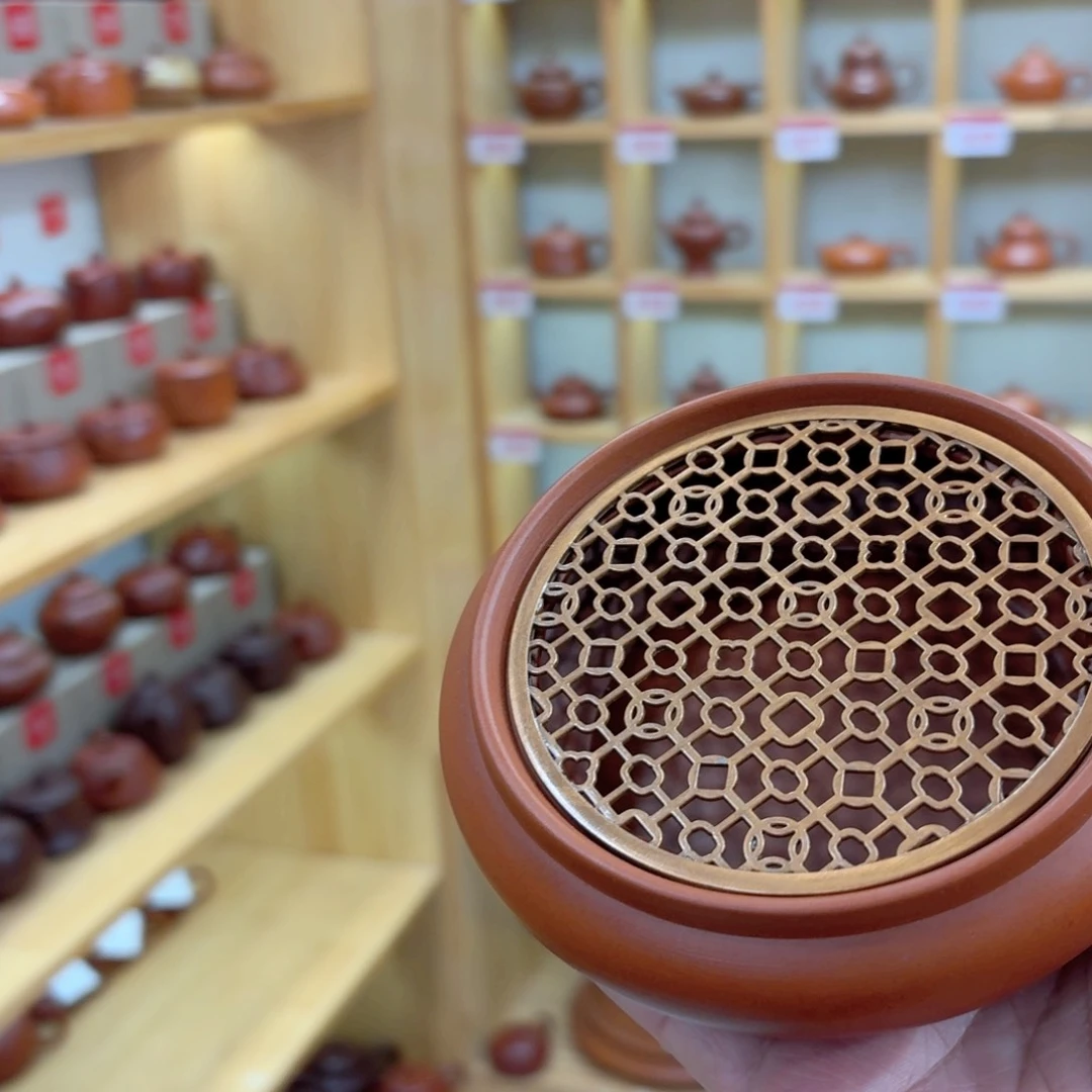 茶壶紫砂开播浮力镂空壶承风