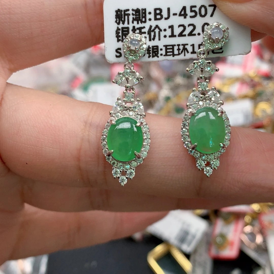 翡翠戒指银S925镶嵌