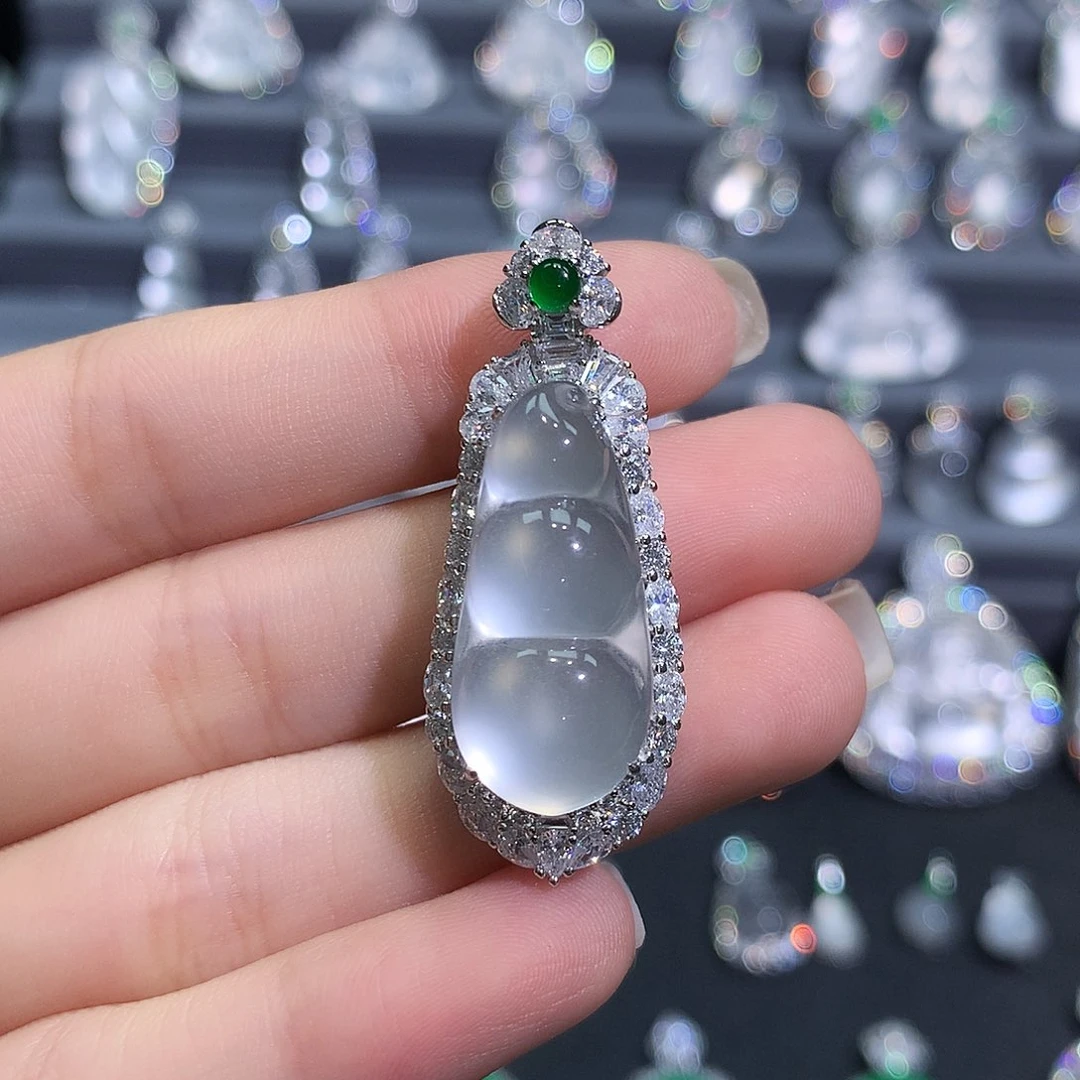 吊坠(不含链)银S925镶嵌石英质玉