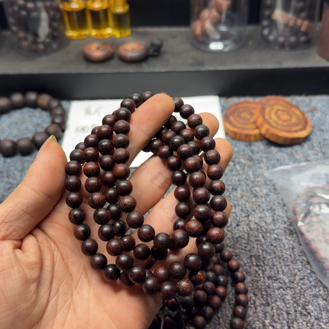 藤类红油0.8×108颗降真香多圈圆珠