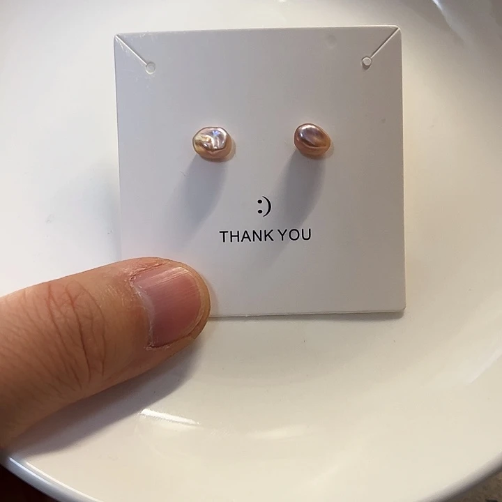 耳饰银S925镶嵌淡水珍珠