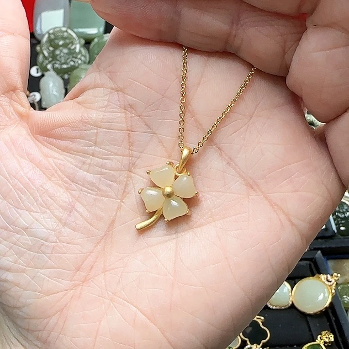 颈饰银S925镶嵌和田玉