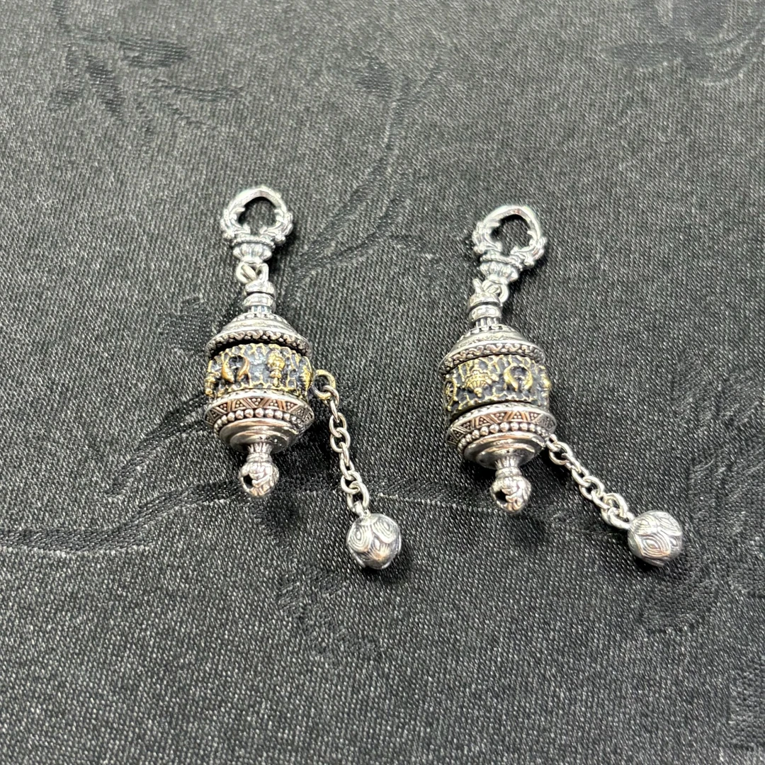 925银银制品 「戴琴珠宝」DQ4396-S925银转经筒吊坠