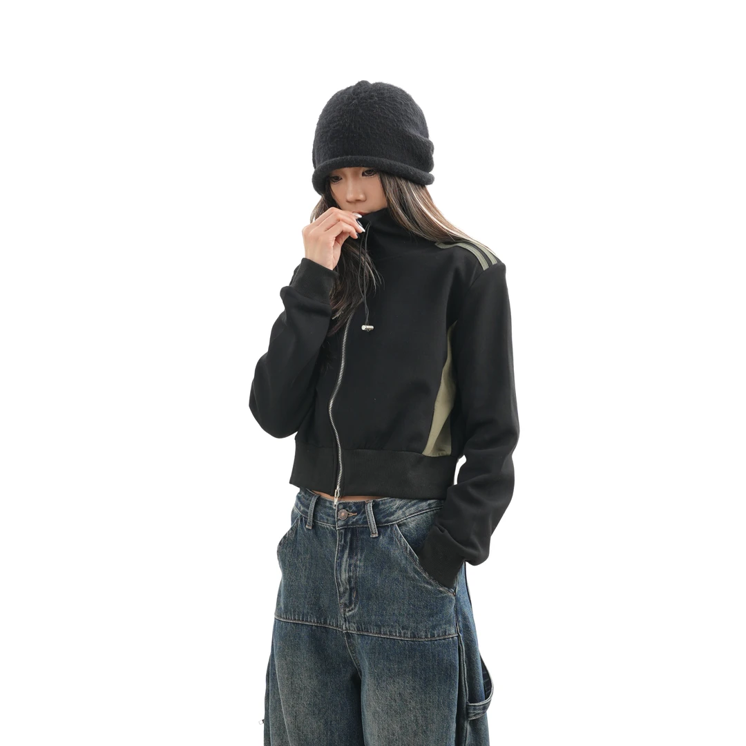 JOJO年度大清货！【1558】宽松百搭休闲长袖卫衣拉链短外套