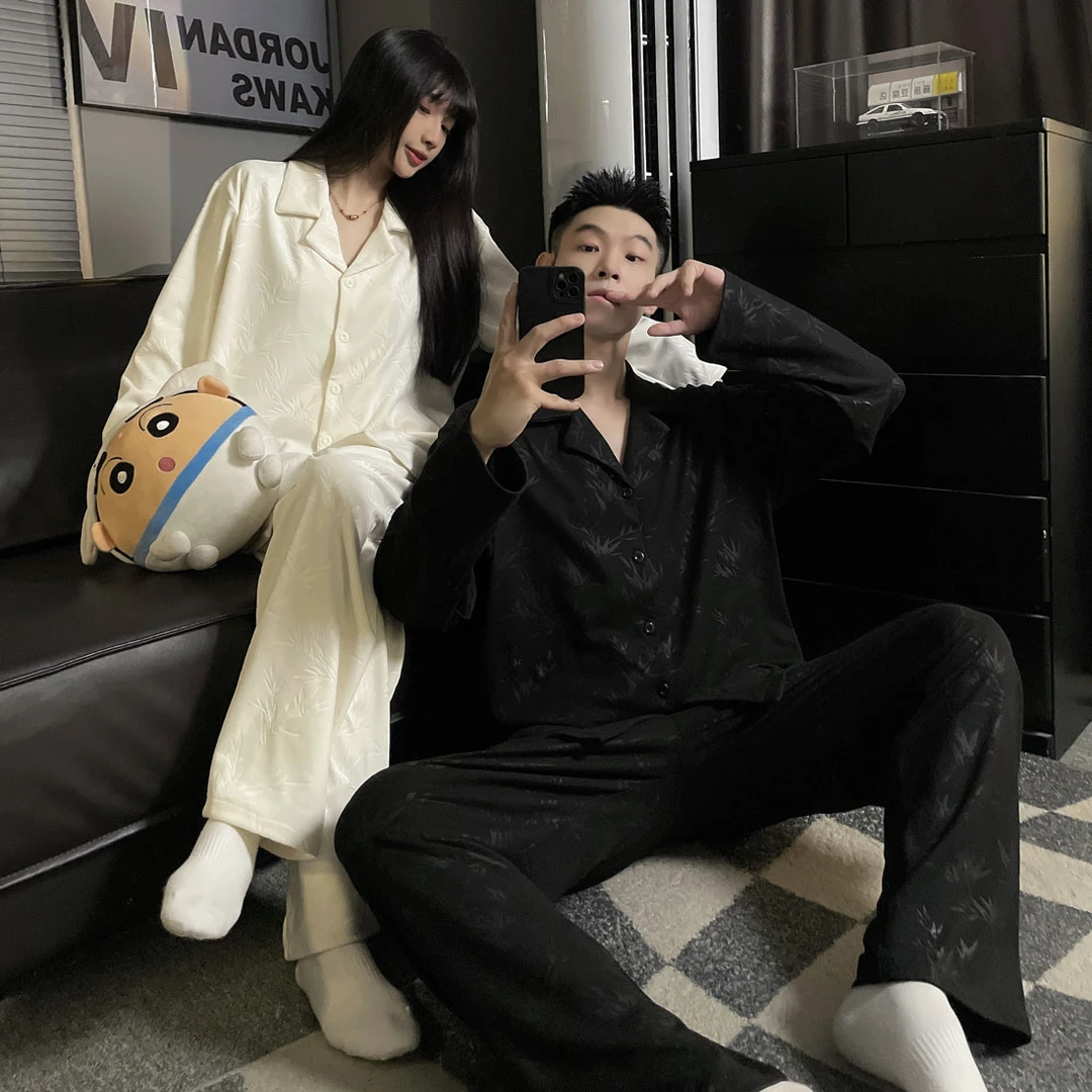 2025新款春秋季德绒保暖情侣睡衣女长袖长裤海岛绒男士家居服套装