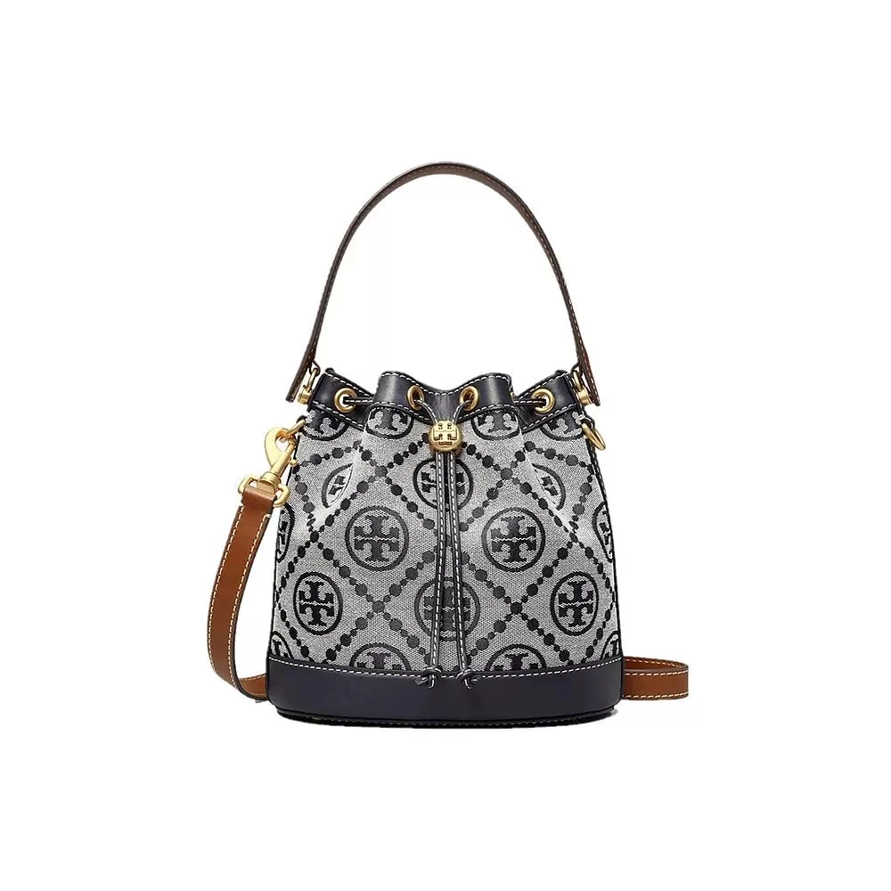 Tory BurchT Monogram 提花水桶包 79487-405海军蓝
