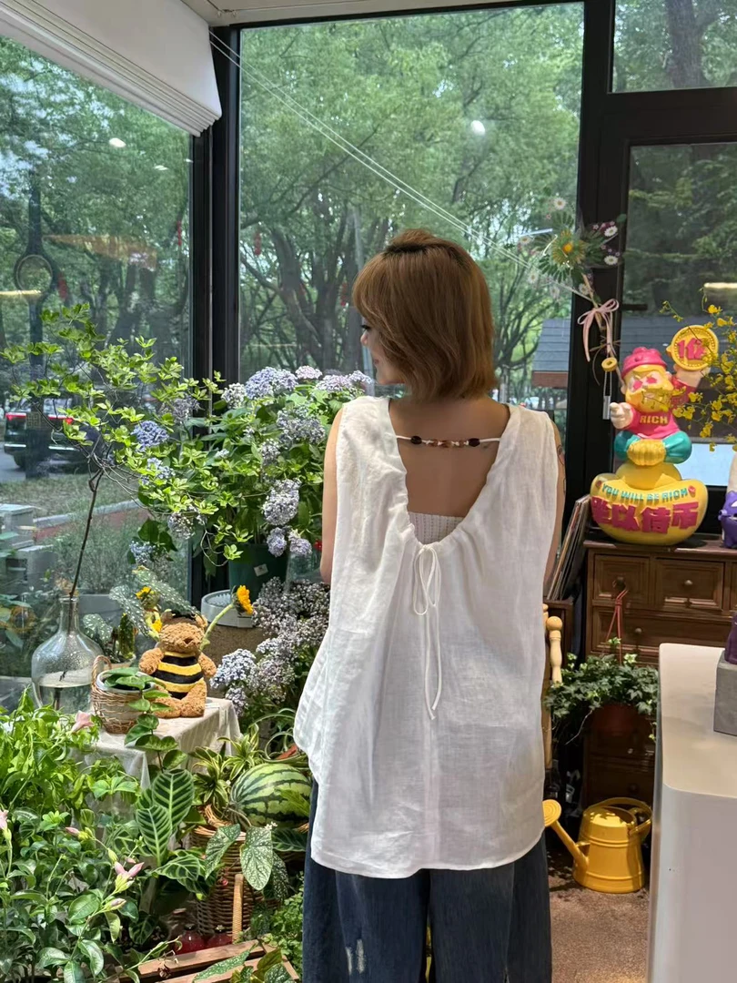 XMM韩系简约纯色背心裙