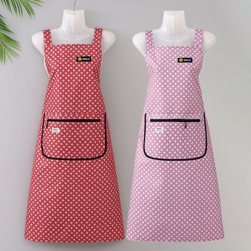 特长不沾毛光滑防水过膝围裙罩衣成人家女款用做饭防油时尚工作服