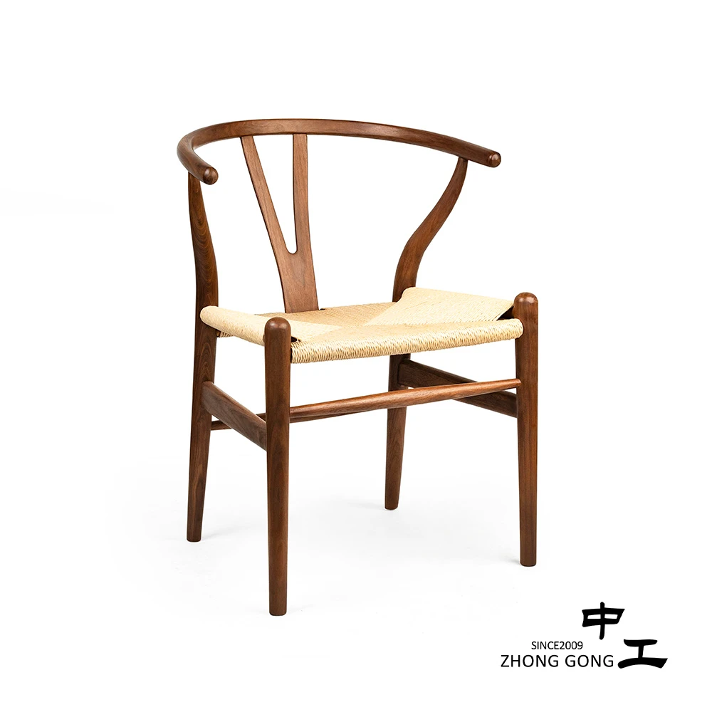 中工（团购运费.到.付3月底发）北美黑胡桃原木Y型休闲椅桌椅简约