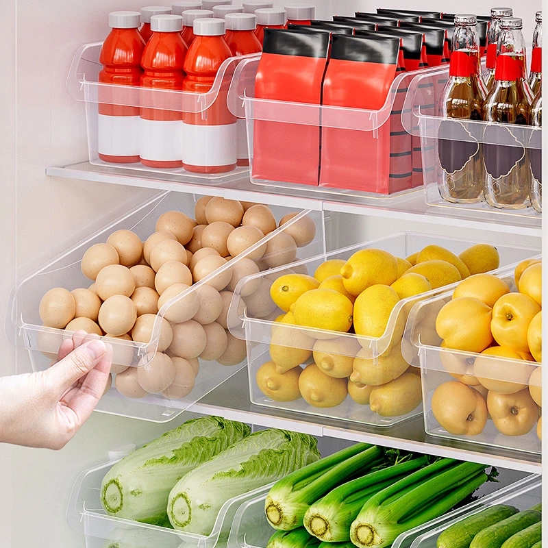 【拍一发四】家用透明冰箱收纳盒冰箱专用保鲜盒大号抽屉式收纳筐