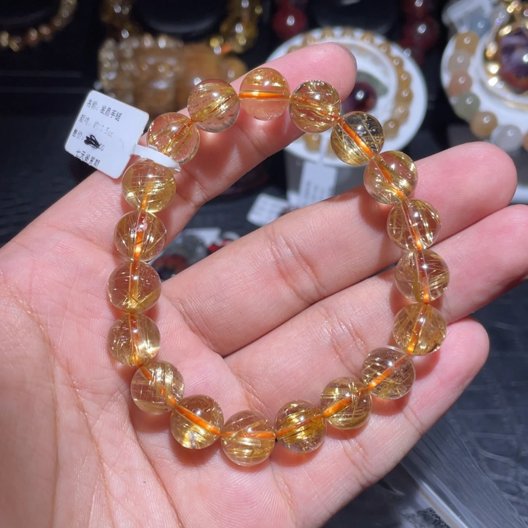 未镶嵌水晶手链10.5mm钛晶手链单圈