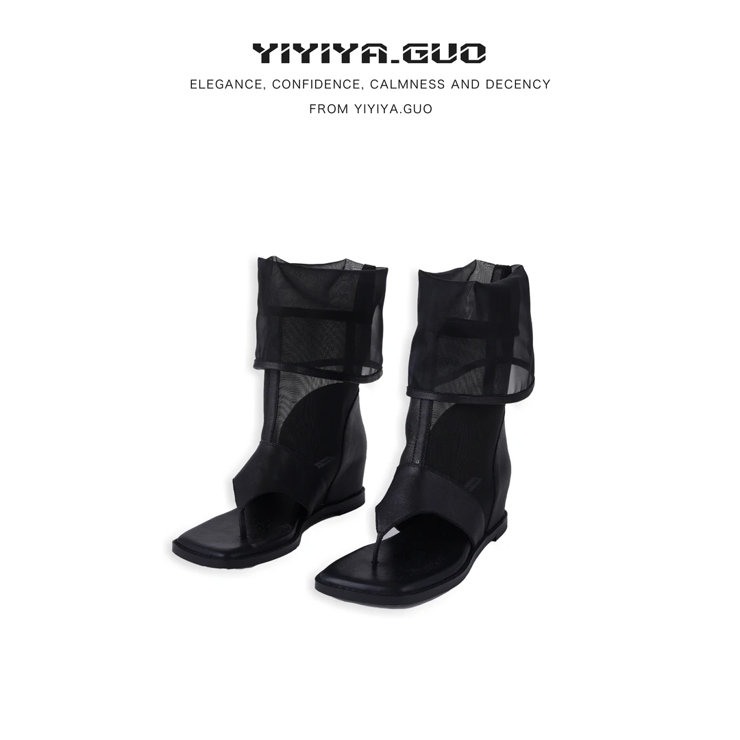 yiyiya.Guo艺艺吖休闲时尚百搭网纱内增高靴子2350SS52