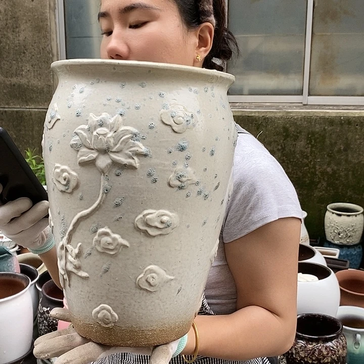 紫砂花盆正品口20高31