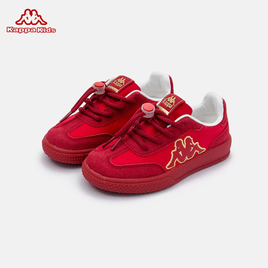 Kappa2025卡帕春季新款潮学生低帮男女百搭德训鞋红色ins休闲板鞋