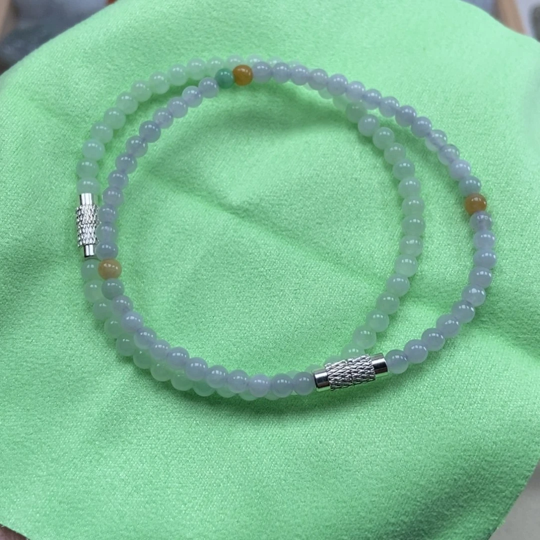 气***组翡翠未镶嵌颈饰珠子