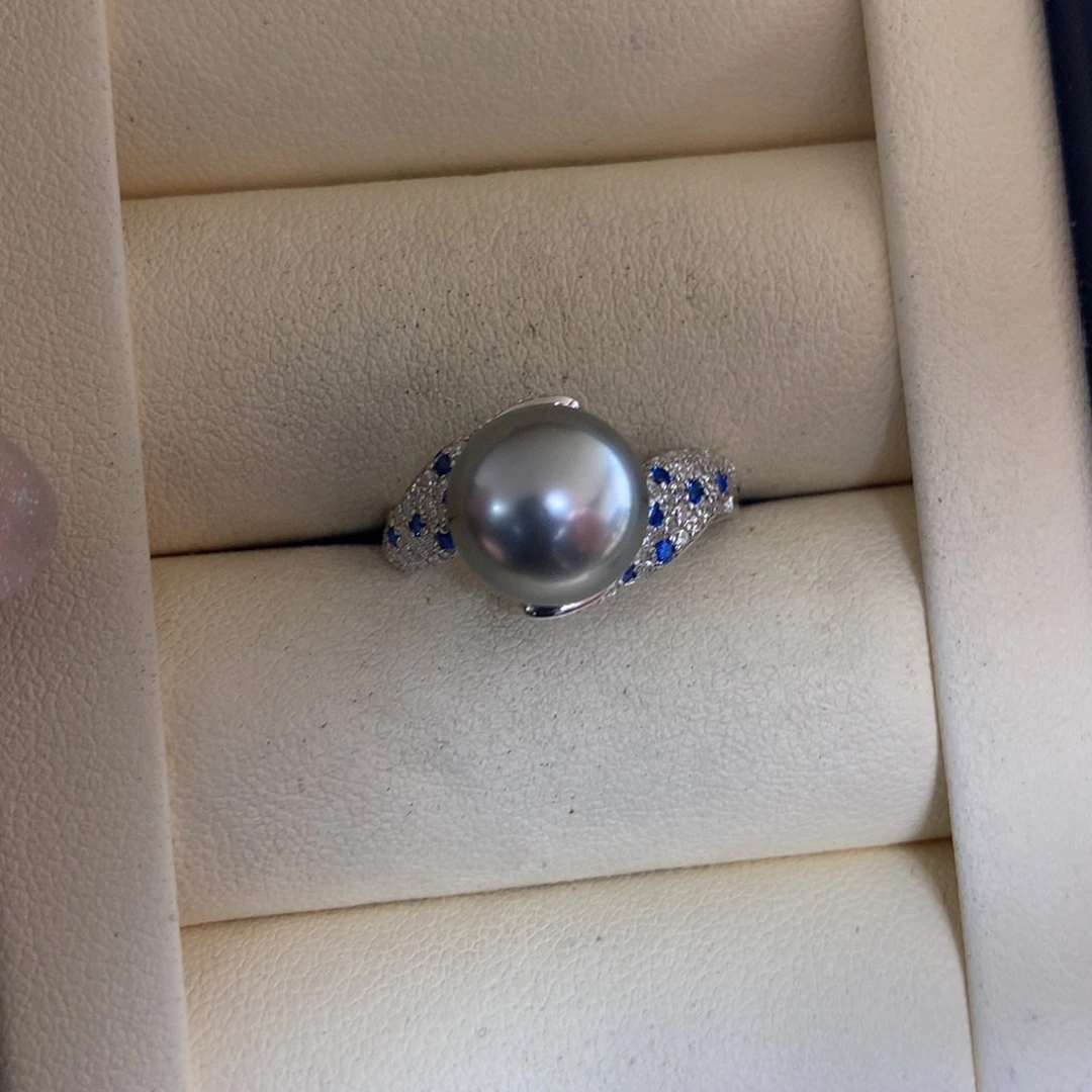 银S925镶嵌海水珍珠戒指