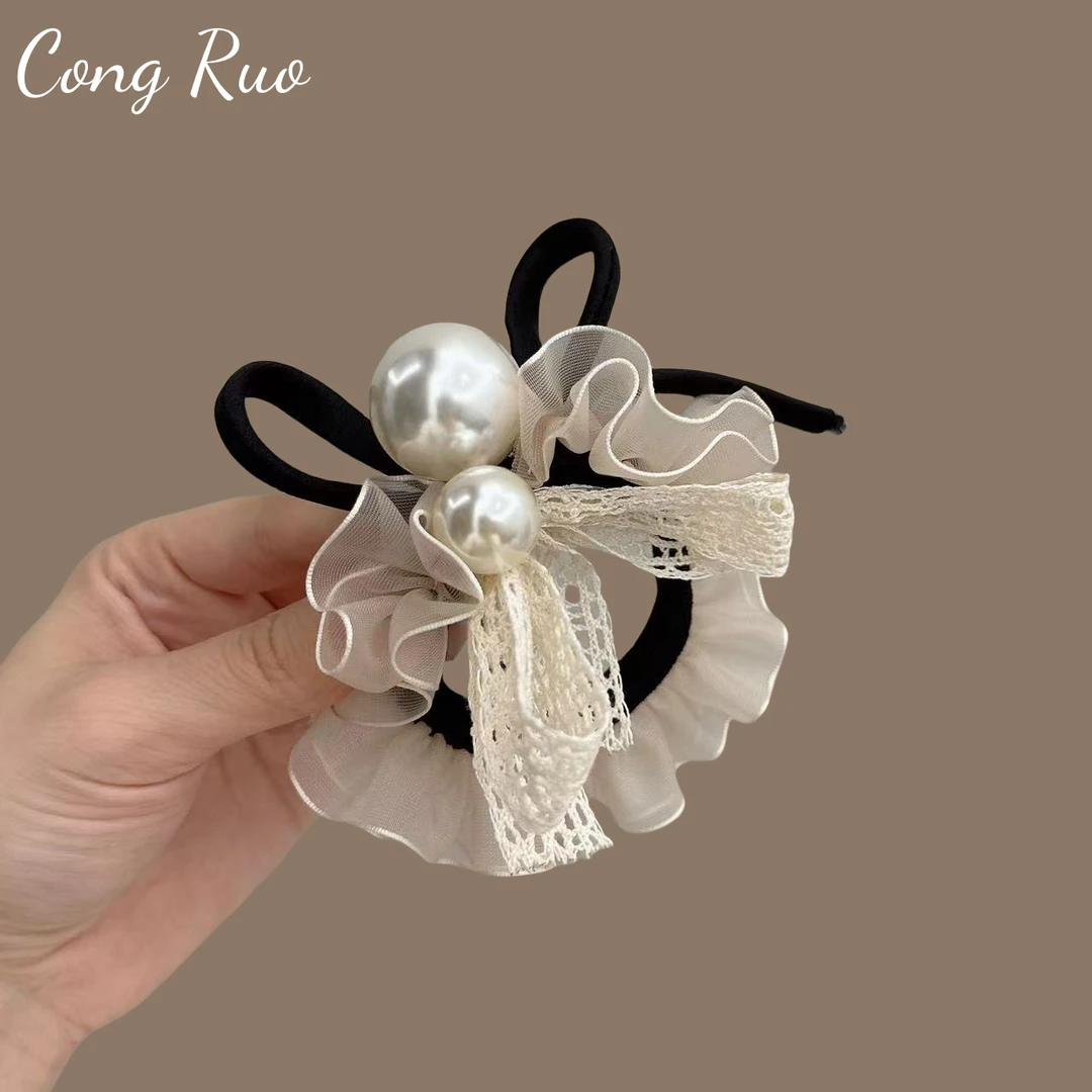 新款时尚高马尾发圈通勤百搭发饰皮筋女韩国东大门简约蝴蝶结发绳