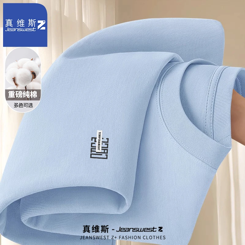 真维斯Z夏季短袖t恤男士2025新款纯棉打底青少年简约百搭圆领上衣