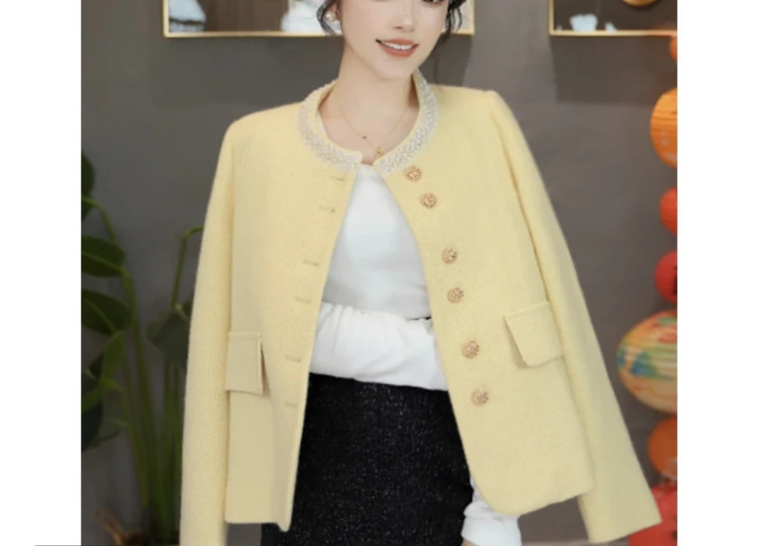 高品质高级亮丝钉珠法式小香风气质百搭显瘦名媛短外套开衫上衣