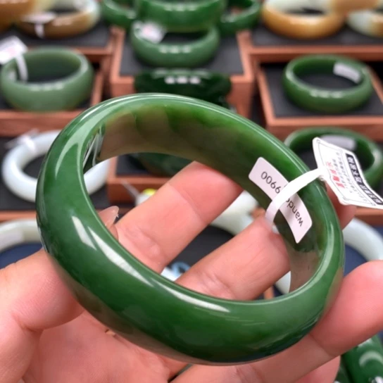 和田玉（碧玉）手镯未镶嵌5758圈口