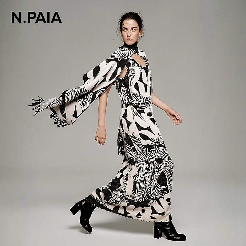 【可可专属】恩派雅新款提花针织马甲连衣裙XNIAW9401A厚款