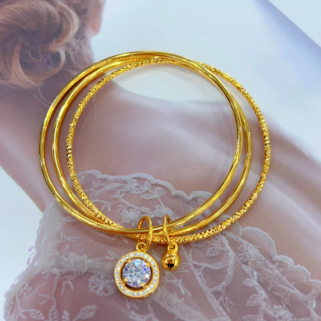 钛钢手镯 伊帕尔阿依新款时尚百搭气质个性精美钛钢手镯金色轻奢