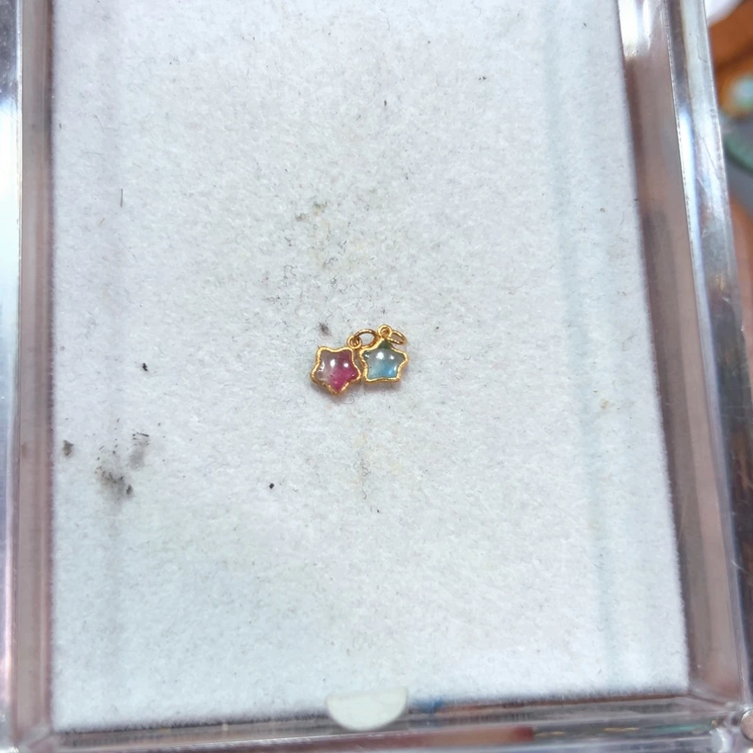 碧玺定制款18K金镶嵌冬*?碧玺星星