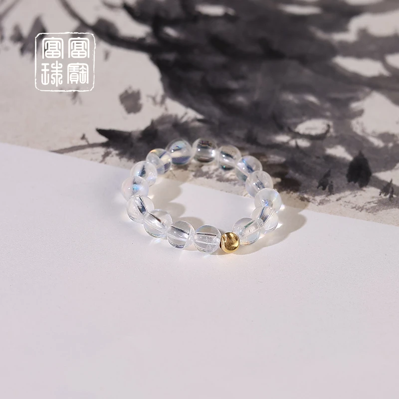 【点光】富富珠宝 月光石18k金百搭戒指（天然珠宝多样性发）