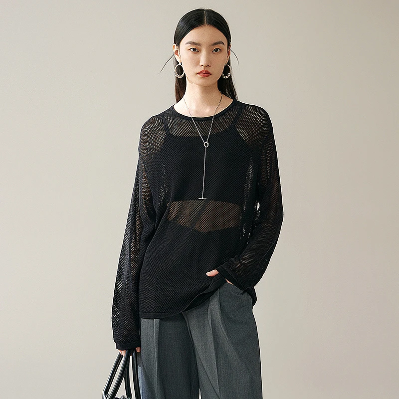 【粉丝专享】MOFAN摩凡秋新款暗夜黑毛针织衫MDZ471646