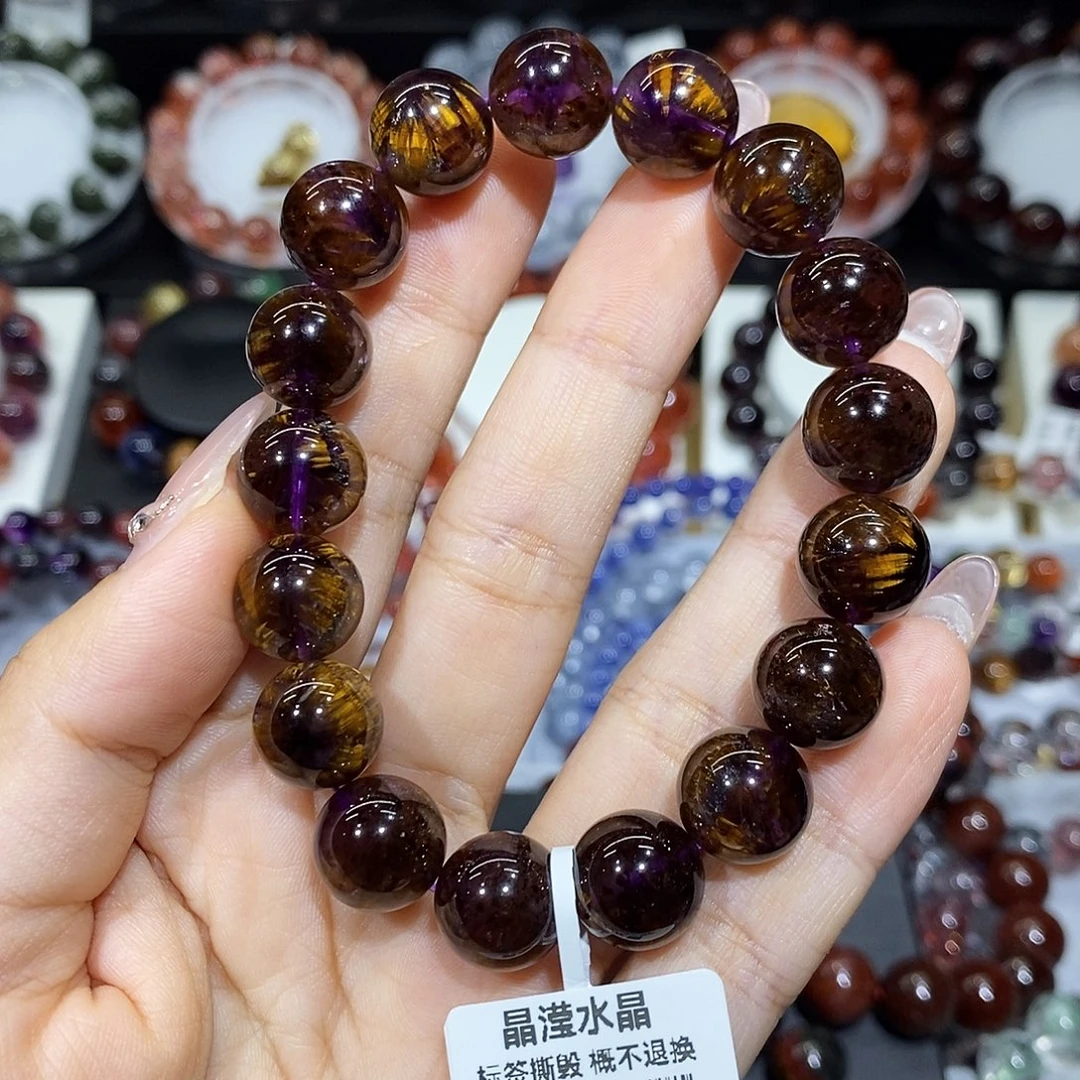 未镶嵌手串水晶紫钛天眼12