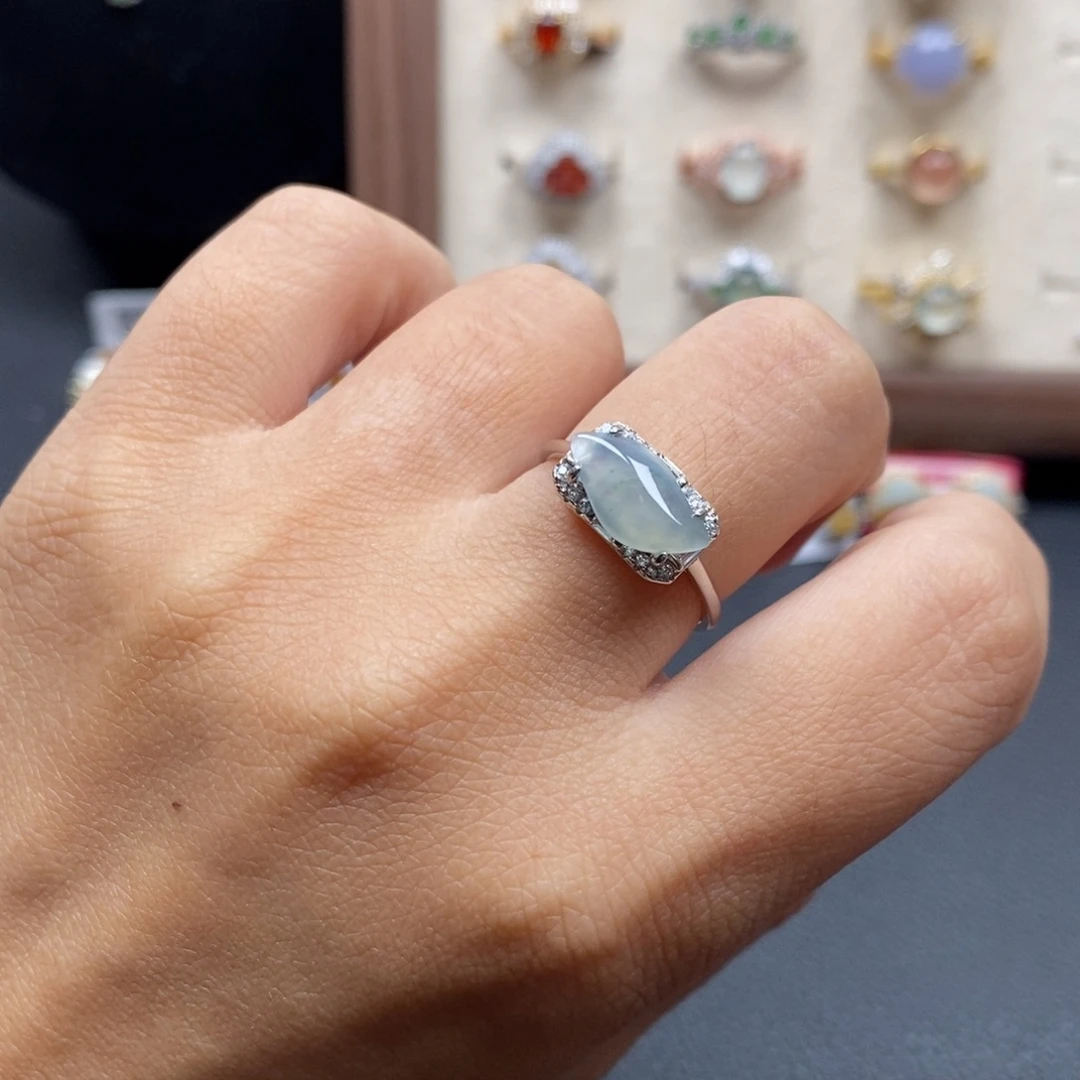 翡翠银S925镶嵌戒指