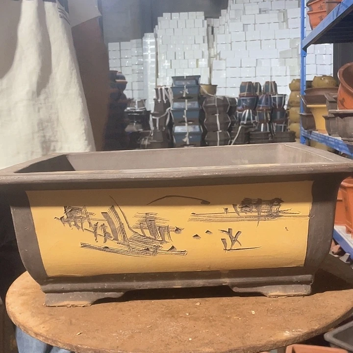 40黄色马槽花盆花盆