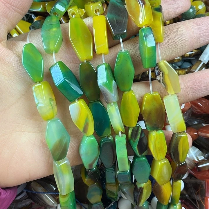 查罗石算珠合金棱形玛一条