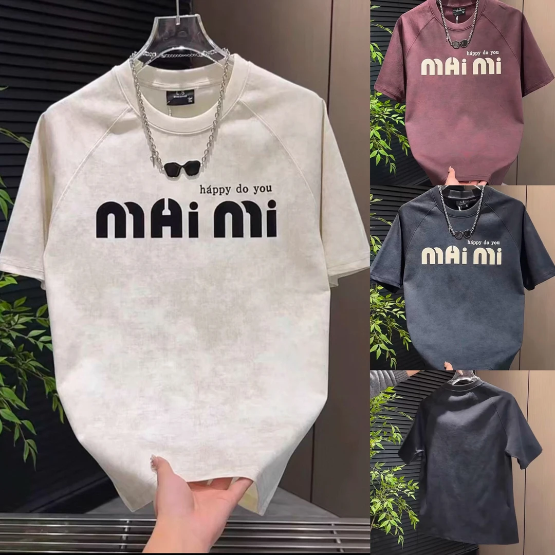 夏季新款扎染t桖男士百搭字母短袖T恤上衣半袖男士潮圆领时尚休闲