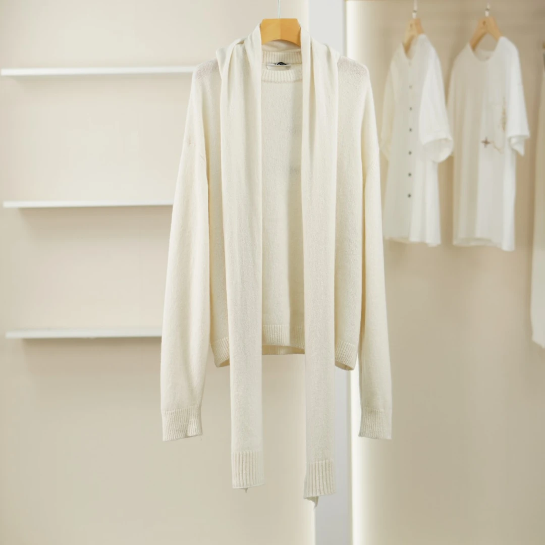 麦迪尚品【K】50428139绵羊毛假两件宽松长袖针织衫春秋品牌撤柜