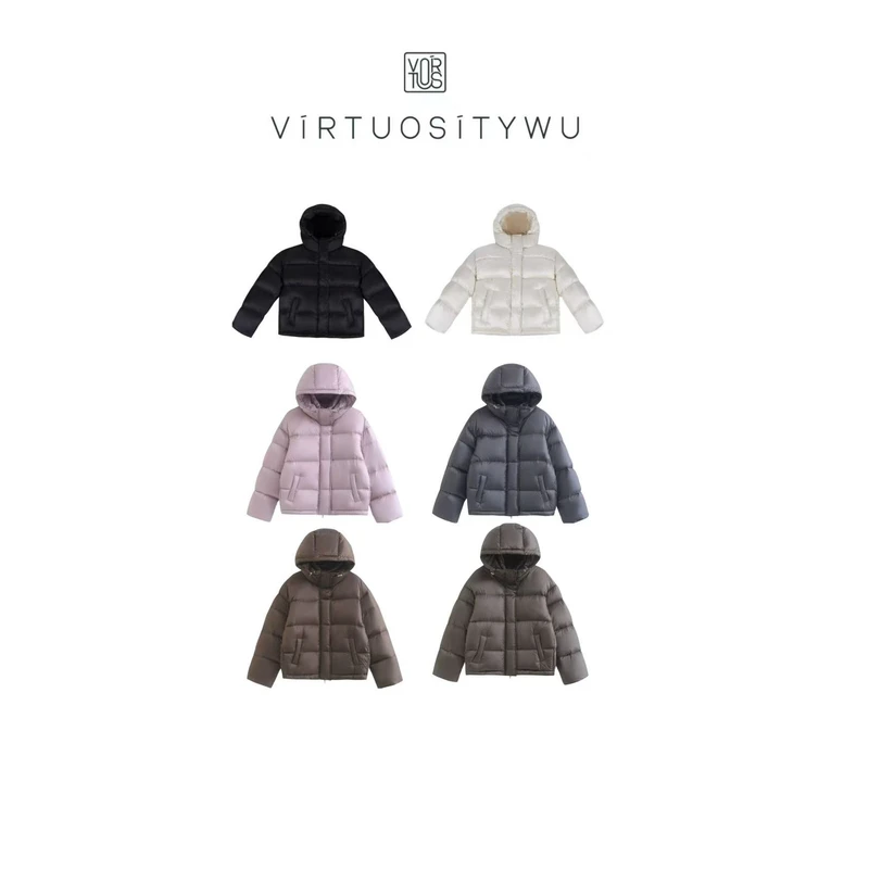 Virtuositywu  新款2超10w单鹅绒连帽鹅绒服双开头拉链保暖羽绒服