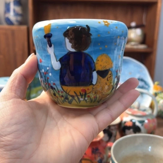 盘景德镇釉下手绘陶瓷 