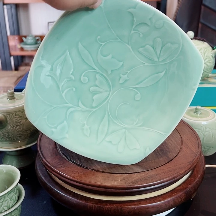 耀州窑瓷器方盘8英寸1个