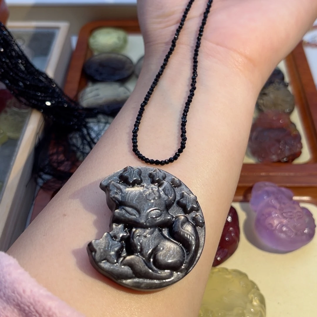 水晶颈饰未镶嵌银耀九尾65