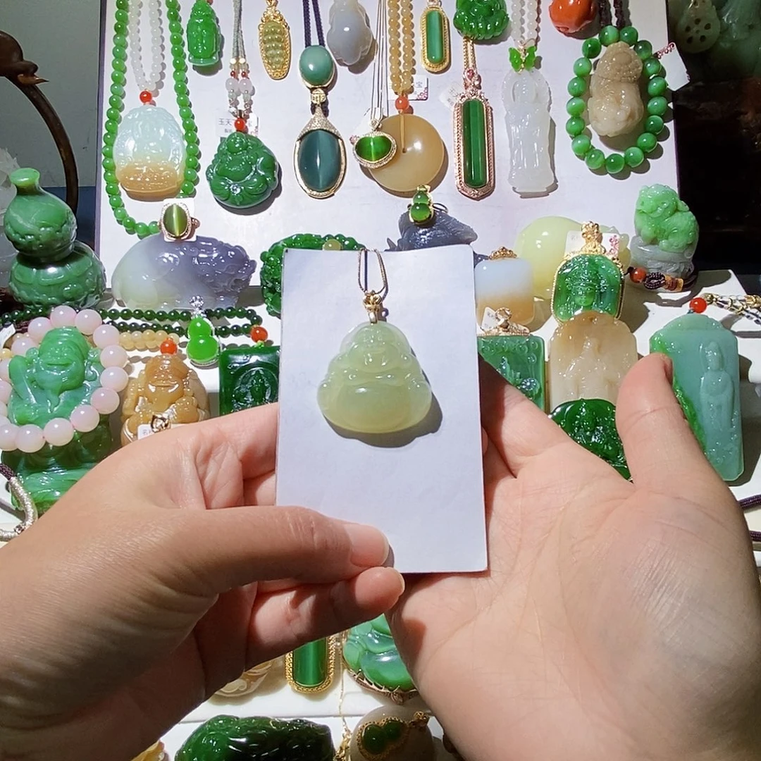 和田玉银S925镶嵌颈饰