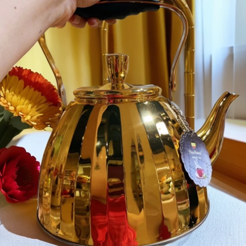 出口高档家用加厚烧水壶泡茶壶（黑黄2种颜色）