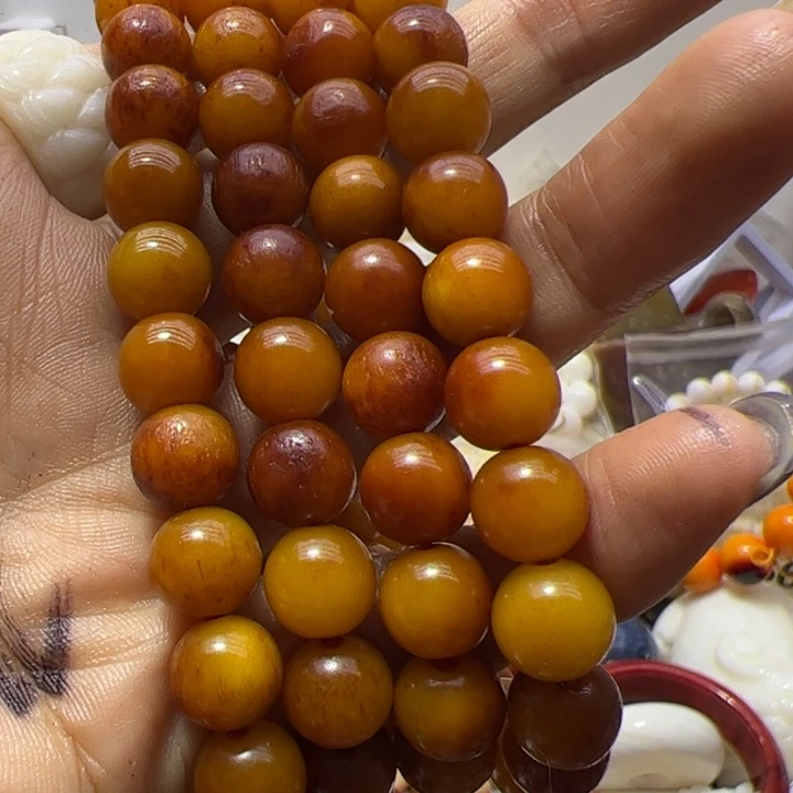 大果紫檀（缅甸花梨）1.0/108圆珠黄金骨