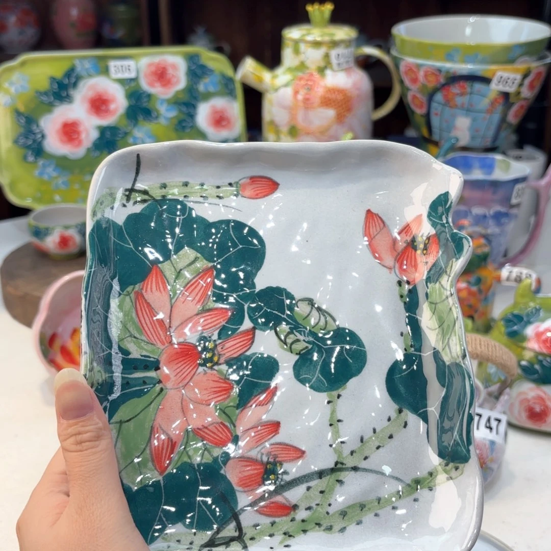 景德镇手绘高温釉下彩陶瓷茶具
