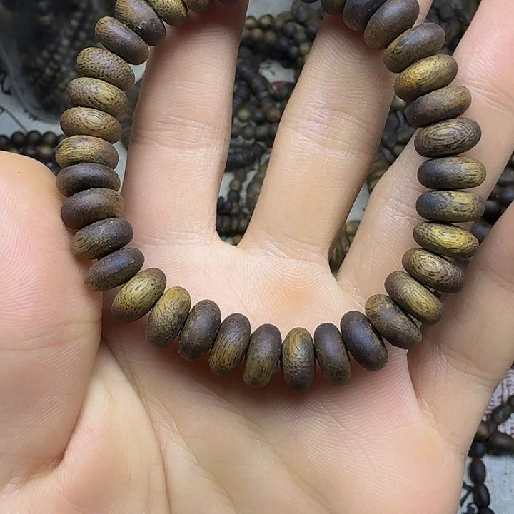 沉香碎屑沉香99分沉1.0算盘珠单圈8克加