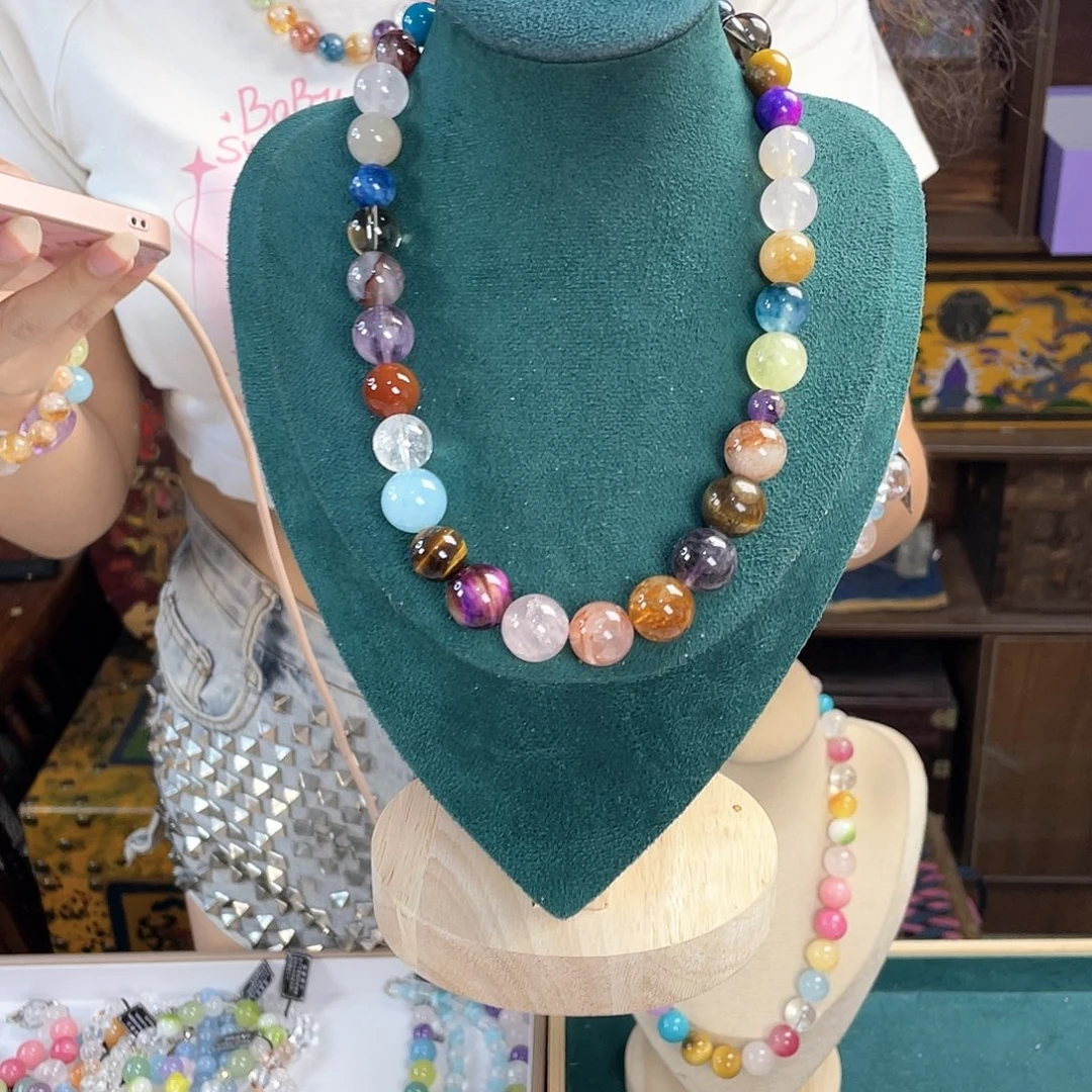 水晶手链银S925镀金镶嵌