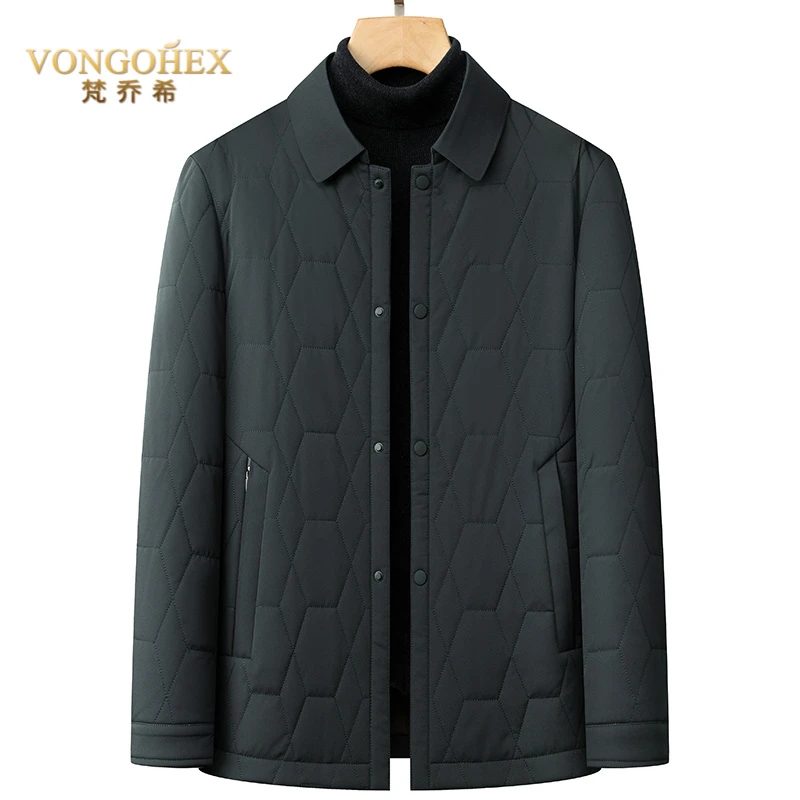 VONGOHEX翻领保暖棉服外套男秋冬季新款棉袄羊毛加厚休闲冬装