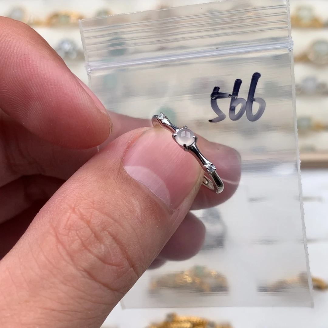 翡翠银S925镶嵌戒圈566