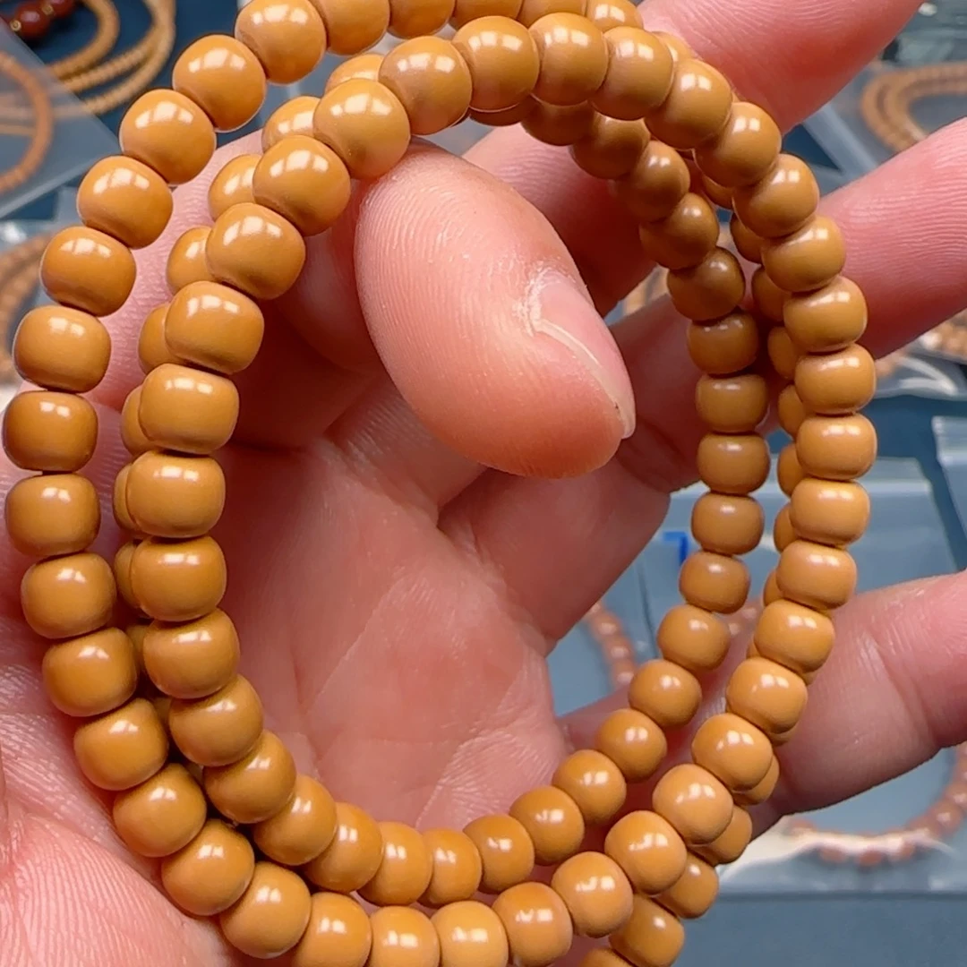 手串橄榄核老挝SS级核尖极限弧尺寸6.8全无白