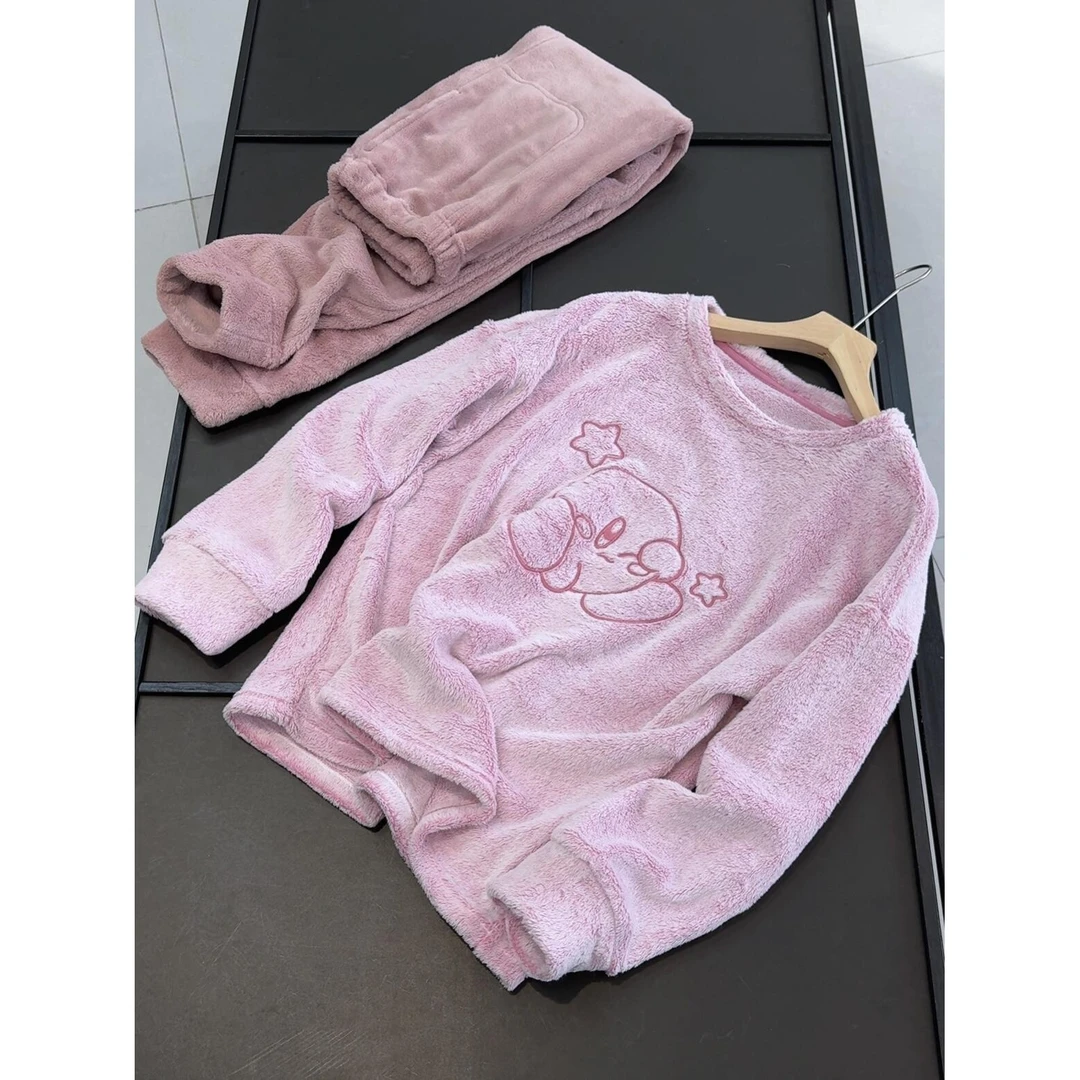 走岛国！卡通套头珊瑚绒亲肤舒适睡衣套装家居服